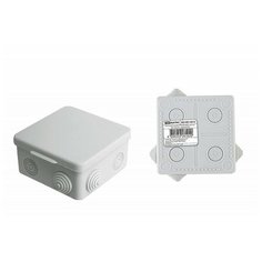 Распаячная коробка ОП 80х80х50мм, крышка, IP54, 7вх. инд. штрихкод TDM