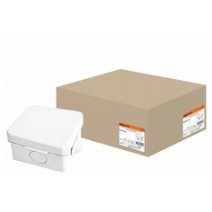 Распаячная коробка ОП 65х65х50мм, крышка, IP54, 4вх. инд. штрихкод TDM