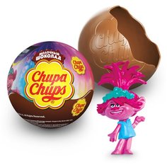 Шоколадное яйцо Chupa Chups Тролли с игрушкой, молочный шоколад, коробка