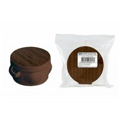 Распаячная коробка ОП D65х40мм, крышка , ЭКО (венге), IP54, 4вх. инд. штрихкод TDM