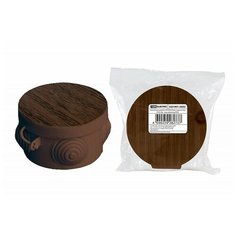 Распаячная коробка ОП D85х40мм, крышка, ЭКО (венге), IP54, 4вх. инд. штрихкод TDM