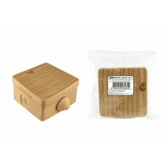 Распаячная коробка ОП 65х65х50мм, крышка, ЭКО (сосна), IP54, 4вх. инд. штрихкод TDM