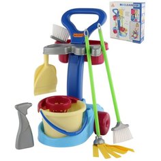 Игровой набор Полесье Чистюля 36575 синий/бежевый/розовый