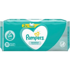 Влажные салфетки Pampers Sensitive, липучка, 104 шт.