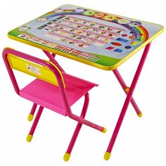 Комплект ДЭМИ стол + стул №1 Алфавит 60x45 см розовый