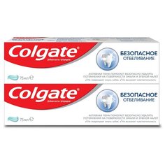 Зубная паста Colgate Безопасное Отбеливание отбеливающая, 75 мл, 2 шт.