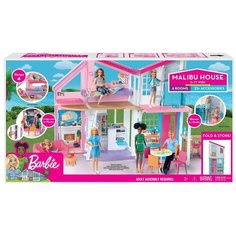 Barbie кукольный домик "Малибу" FXG57, белый/розовый/голубой