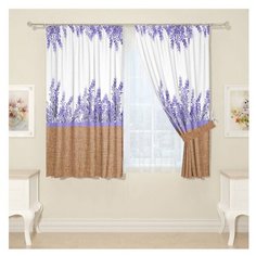 Комплект Сирень Милая лаванда на ленте 160 см белый/фиолетовый/коричневый