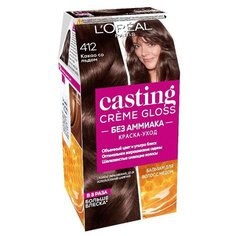 LOreal Paris Casting Creme Gloss стойкая краска-уход для волос, 412, Какао со льдом
