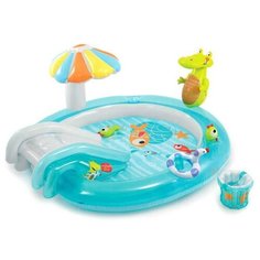 Игровой центр Intex Gator Play Center 57165, 201х170 см голубой/желтый/белый