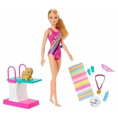Игровой набор Barbie Dreamhouse Adventures Swim ‘n Dive Чемпион по плаванию, 29 см, GHK23