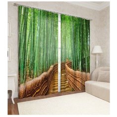 Фотошторы Сирень Бамбуковая аллея (ФШСТ001-13727) на ленте 260 см зеленый