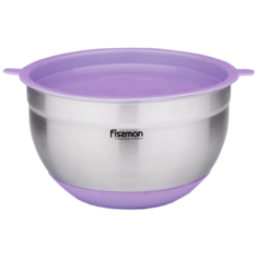 Миска Fissman 5112/5113, 3 л, серебристый/фиолетовый
