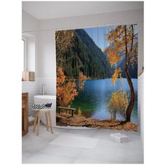 Штора для ванной JoyArty Неожиданное место отдыха 180x200 желтый/синий/зеленый