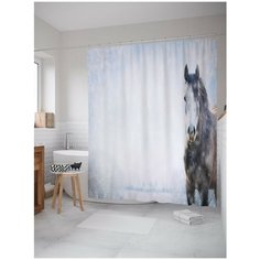 Штора для ванной JoyArty Внимательный конь 180х200 (sc-14897)