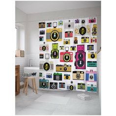 Штора для ванной JoyArty Ретро фотоаппараты 180х200 (sc-13161)