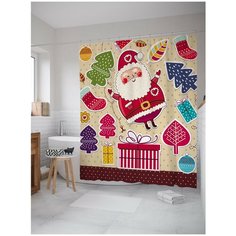 Штора для ванной JoyArty Дед Мороз в мечтах 180х200 (sc-78060)