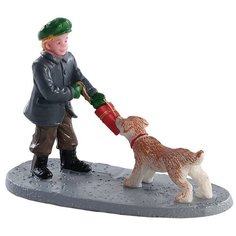 Фигурка LEMAX композиция Борьба за подарок 7 см бежевый/серый