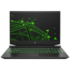 Ноутбук HP Pavilion 15-ec1057ur (AMD Ryzen 5 4600H 3000MHz/15.6"/1920x1080/8GB/512GB SSD/NVIDIA GeForce GTX 1650 4GB/DOS) 22N66EA, темно-серый/зеленый хромированный логотип