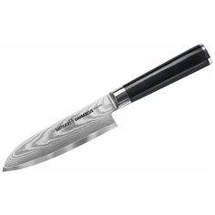 Нож сантоку Samura Damascus, лезвие 14.5 см, черный