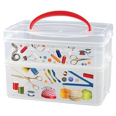 Econova Коробка универсальная Multi Box 2 секции, 24,5х16х16,5 см прозрачный