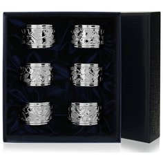 АргентА Набор из 6 колец для салфеток "Виноград"