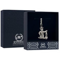 АргентА Брелок для ключей "Клоун" пр. 925 с чернью + футляр