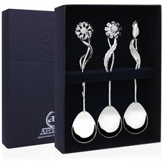 АргентА Набор чайных ложек "Букет" (3 предмета)