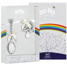 АргентА Набор детский DODO "Сердце с цветами" (ложка Сердце с цветами + пустышка)