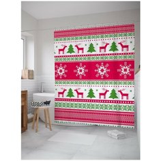 Штора для ванной JoyArty Олени в снежинках 180х200 (sc-78075)