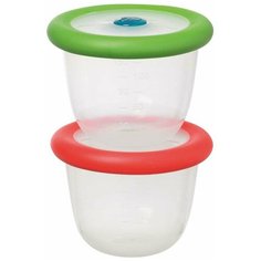 Набор контейнеров Bebe confort для хранения и разогрева пищи по 150 мл, зеленый/красный