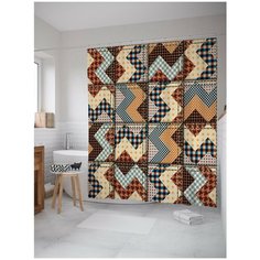 Штора для ванной JoyArty Зигзаги со швами 180х200 (sc-18873)