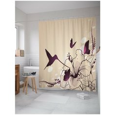 Штора для ванной JoyArty Птичка колибри на цветке 180х200 (sc-66176)