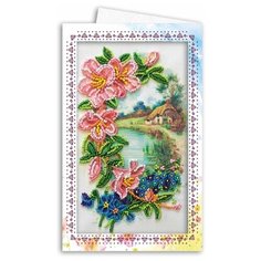ABRIS ART Набор для вышивания бисером Открытка-конверт Прованс 8.4 х 14 см (AOM-010)