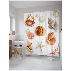 Штора для ванной JoyArty Композиция с ракушками 180х200 (sc-17269)