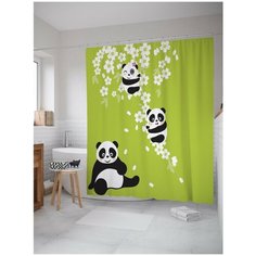 Штора для ванной JoyArty Панды улыбаются 180х200 (sc-17654)