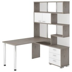 Компьютерный стол Мэрдэс Домино Нельсон СР-420, ШхГ: 130х130 см, угол: справа, цвет: нельсон/белый жемчуг/нельсон Merdes