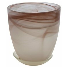 Горшок NinaGlass с поддоном Гармония 15,5 х 15,5 х 17 см коричневый