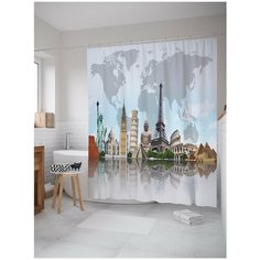 Штора для ванной JoyArty Всемирная река 180х200 (sc-7101)