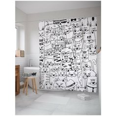 Штора для ванной JoyArty Коллектив котов 180х200 (sc-18655)