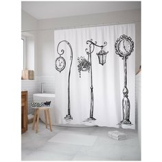 Штора для ванной JoyArty Уличные часы 180х200 (sc-17364)