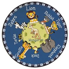 Ковер Confetti Rugs Animal Planet (CONF.01.14.D133-01BL), диаметр: 1.33 м, синий