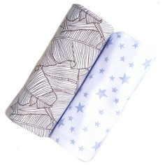 Многоразовые пеленки Mjolk трикотаж 120x85 palm tree/звёзды 2 шт.