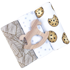 Многоразовые пеленки Mjolk трикотаж 80x80 печенье/palm tree/звезды 3 шт.