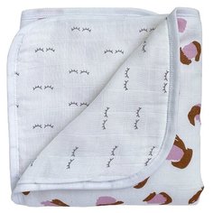 Одеяло Mjolk Леопард 3410325 100х75 см белый/розовый/бордовый