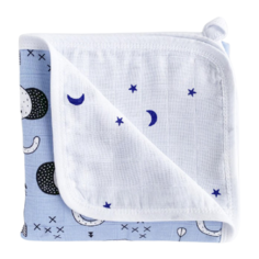 Одеяло Mjolk Слоники/Звезды 80х80 см голубой/белый