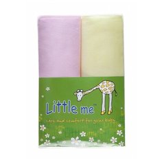 Многоразовые пеленки Little Me фланель 75х120 набор 2 шт. розовый/желтый