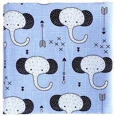 Многоразовые пеленки Mjolk Муслиновая Слоники 110x110 см синий 1 шт.
