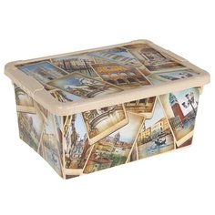 Econova Короб для хранения Путешествие 33×24×16 см бежевый