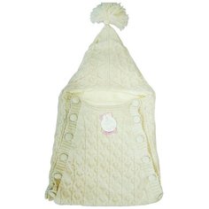 Конверт-мешок Папитто Вязаный на пуговицах экрю